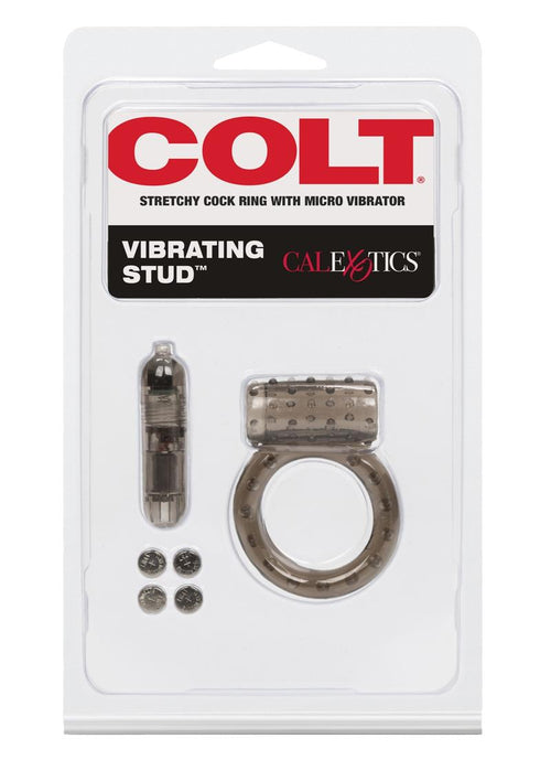 Load image 1 in gallery view. Colt Vibrating Stud Cock Ring - Black/Smoke