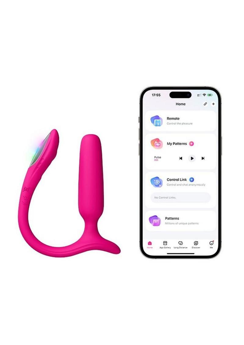 App Compatible Silicone Vibrating Light Up Anal Plug Lovense
